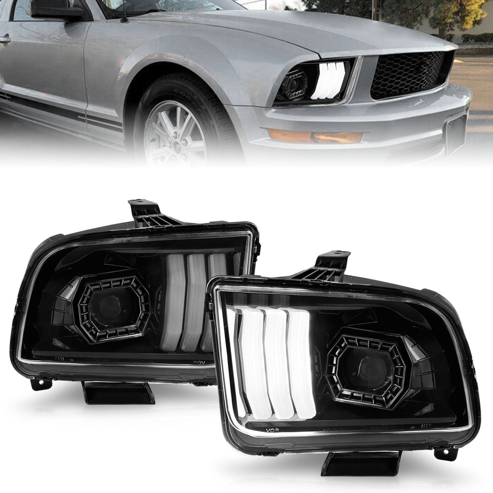 ANZO USA - Projector Headlight - 121566 — 2005-2009 Ford Mustang