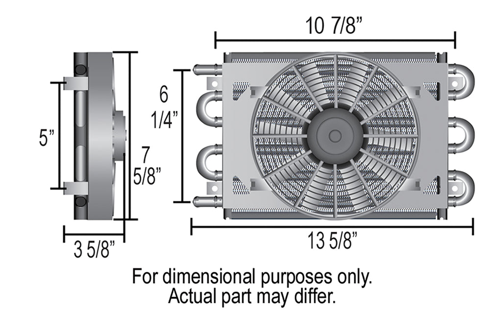 Derale 6 Pass 14" Dyno-Cool Remote Cooler, -6AN