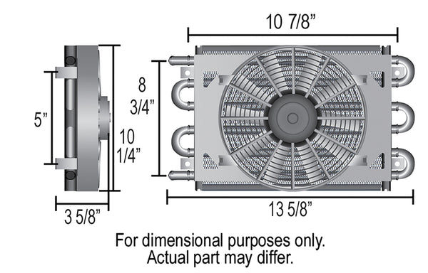 Derale 8 Pass 14" Dyno-Cool Remote Cooler, -6AN