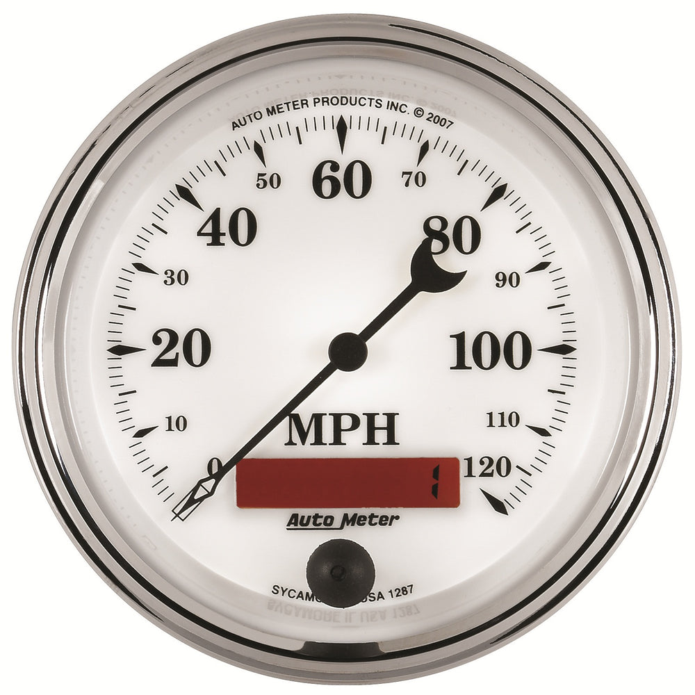 AutoMeter 3-3/8" Speedometer, 0-120 MPH, Old-Tyme White II