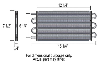 6 Pass 15" Dyno-Cool Series 6000 Aluminum Transmission Cooler