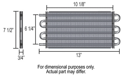 6 Pass 13" Dyno-Cool Series 6000 Aluminum Transmission Cooler