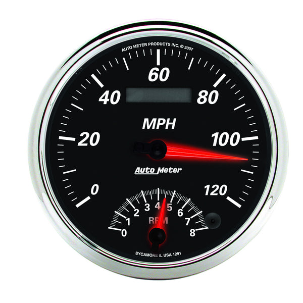 AutoMeter 5" Tachometer/Speedometer Combo, 8K RPM/120 MPH, Designer Black II
