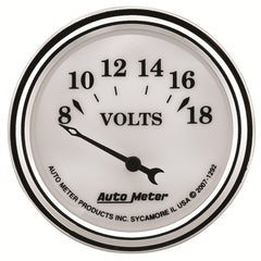 AutoMeter 2-1/16" Voltmeter, 8-18V, Old-Tyme White II
