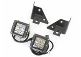 Rugged Ridge 07-18 Jeep Wrangler JK Textured Black Square Windshield LED Kit w/ Brackets (1102716) — view 2