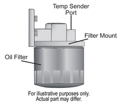 Derale Single Ports Up 3/8" NPT Remote Filter Mount Kit with 3/4"-16 Filter Threads
