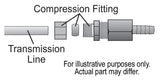 Universal 3/8" Transmission Cooler Line to 3/8" Hose Barb Compression Fitting