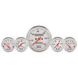 5 PC. GAUGE KIT, 3-1/8" & 2-1/16", MECH. SPEEDO., WTMP & OILP, ARCTIC WHT