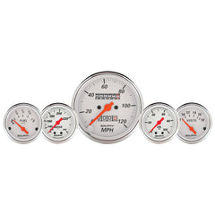 AutoMeter 5 PC. Gauge Kit, 3-1/8" & 2-1/16", Mech. Speedo., Wtmp & Oilp, Arctic Wht