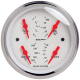 3-3/8" QUAD GAUGE, 100 PSI/100-250 F/8-18V/240-33 Ohm, ARCTIC WHITE