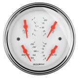 3-3/8" QUAD GAUGE, 100 PSI/100-250 F/8-18V/0-90 Ohm, ARCTIC WHITE