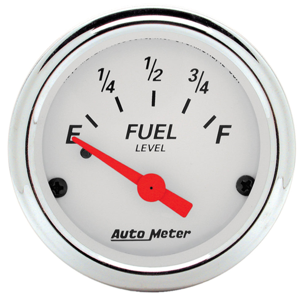 AutoMeter 2-1/16" Fuel Level, 0-90 Ohm, GM, Arctic White