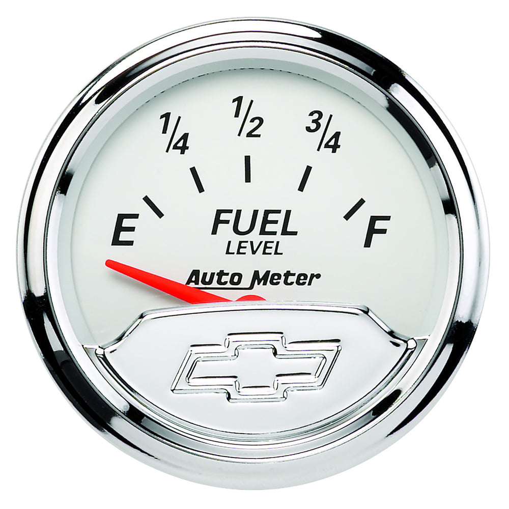 AutoMeter Gauge, Fuel Level, 2 1/16", 240OE to 33OF, Elec, Chevrolet Heritage Bowtie