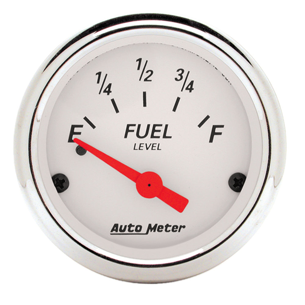 AutoMeter 2-1/16" Fuel Level, 0-30 Ohm, Arctic White