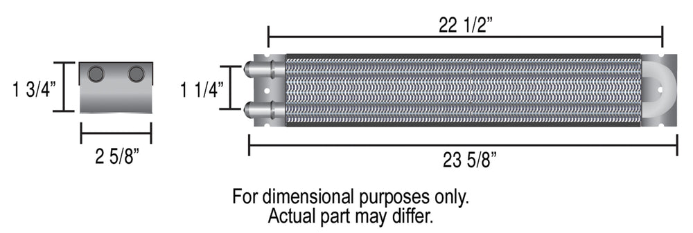 Derale 2 Pass 24" Series 7000 Copper/Aluminum Frame Rail Transmission Cooler, 11/32"
