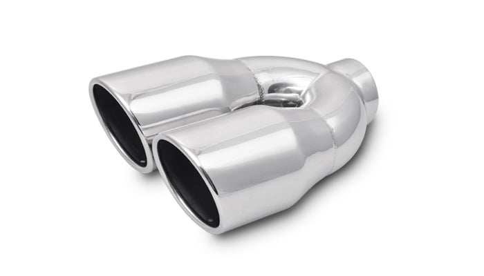 Vibrant Performance - 1326 - Dual 3.5 in. Round SS Tips (Single Wall, Angle Cut)