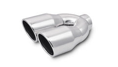 Vibrant Performance - 1326 - Dual 3.5 in. Round SS Tips (Single Wall, Angle Cut)