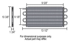 Derale 16 Pass 16" Tube & Fin Electra-Cool Replacement Cooler, -6AN