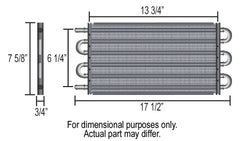 Derale 6 Pass 18" Series 7000 Copper/Aluminum Tube&Fin Transmission Cooler Kit, -6AN