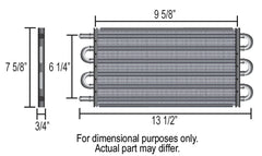 Derale 6 Pass 14" Series 7000 Copper/Aluminum Tube&Fin Transmission Cooler Kit, -6AN