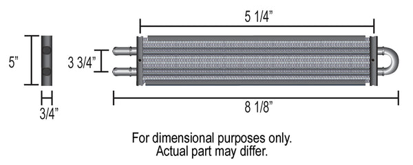Derale 4 Pass 8" Series 7000 Copper/Aluminum Cooler, -6AN