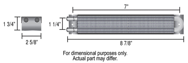 Derale 2 Pass 8" Series 7000 Copper/Aluminum Cooler with Mount Brackets, -6AN