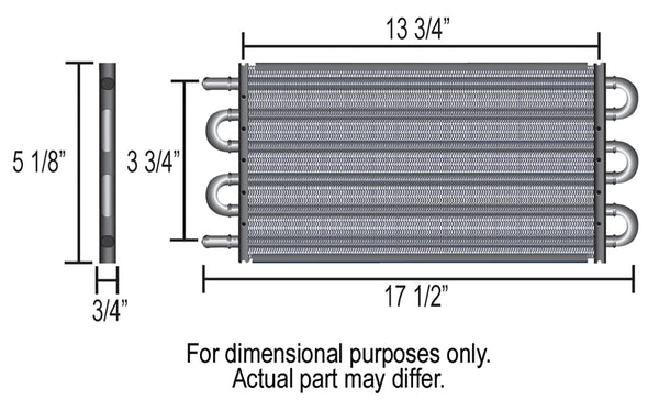 Derale 4 Pass 17" Series 7000 Copper/Aluminum Transmission Cooler, -6AN