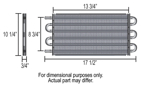 Derale 8 Pass 17" Series 7000 Copper/Aluminum Transmission Cooler, -6AN