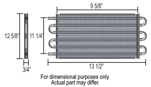 Derale 10 Pass 13" Series 7000 Copper/Aluminum Transmission Cooler, -6AN