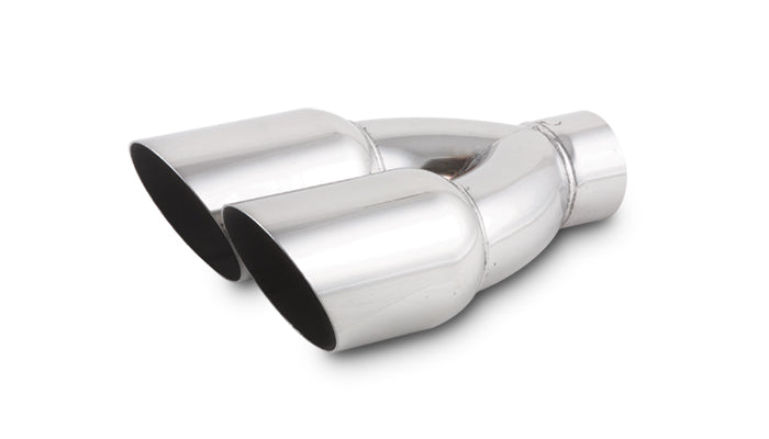 Vibrant Performance - 1333 - Dual 3.5 in. Round SS Tips (Single Wall, Angle Cut)