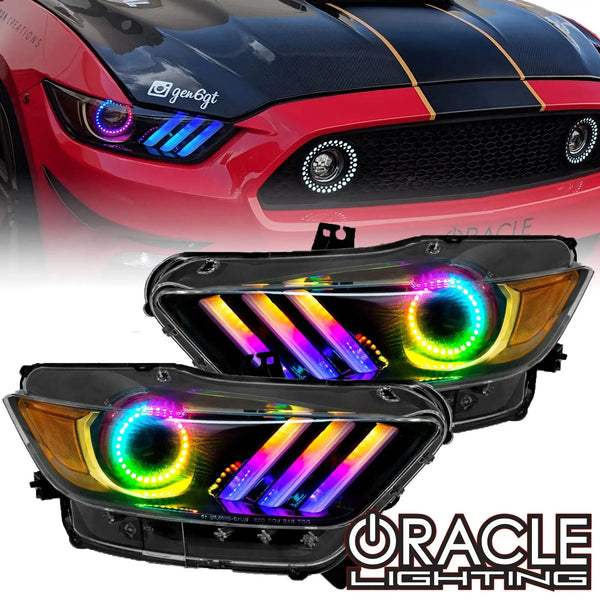 Oracle 15-17 Ford Mustang V6/GT/Shelby Dynamic DRL w/ Halo Kit - ColorSHIFT - Dynamic