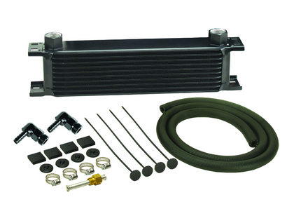 10 Row Stack Plate Transmission Cooler Kit 90 Degree Swivel Fitting