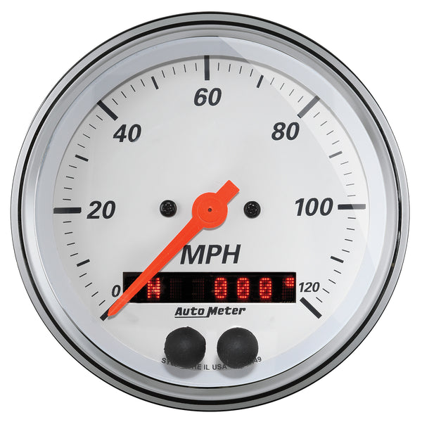 AutoMeter 3-3/8" GPS Speedometer, 0-120 MPH, Arctic White