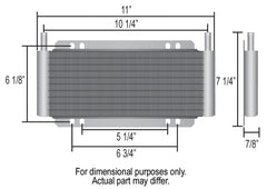 Derale 13 Row Series 8000 Plate & Fin Cooler, 11/32"