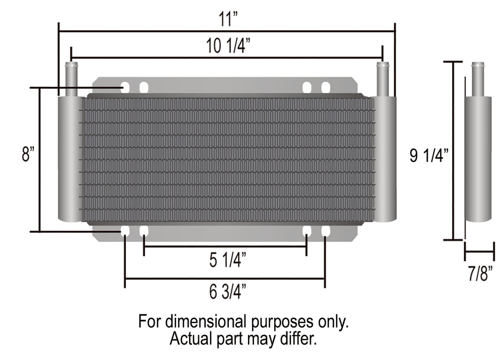 Derale 18 Row Series 8000 Plate & Fin Cooler, 11/32"