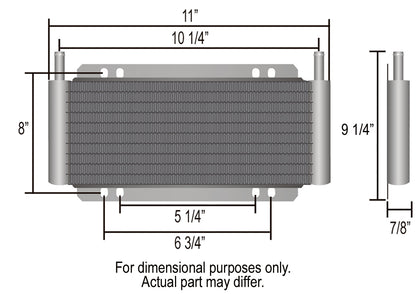 18 Row Series 8000 Plate & Fin Cooler, 11/32"