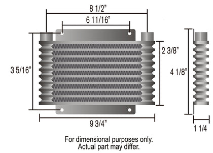 5 Row Series 9000 Plate & Fin Transmission Cooler Kit, 1/2" NPT