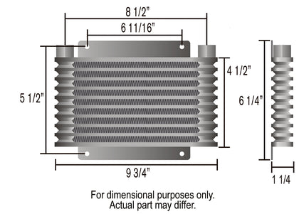 9 Row Series 9000 Plate & Fin Transmission Cooler Kit, 1/2" NPT