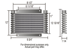 Derale 21 Row Series 9000 Plate & Fin Transmission Cooler Kit, 1/2" NPT — Black (13615)