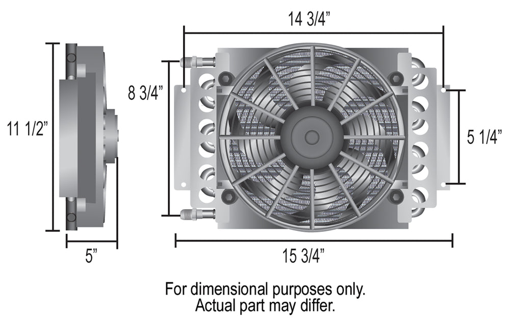Derale 16 Pass Electra-Cool Remote Fluid Cooler, -6AN
