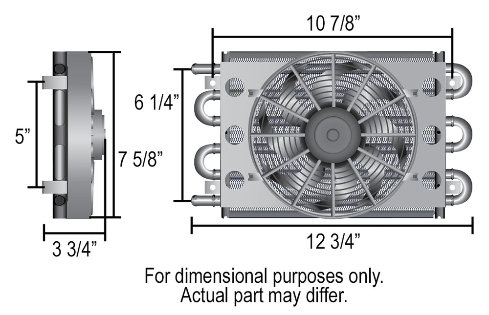 Derale 6 Pass Econo-Cool Remote Fluid Cooler, 11/32"