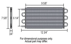 Derale 6 Pass Econo-Cool Tube & Fin Replacement Cooler, 11/32" Barb Inlets