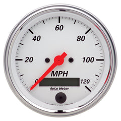 AutoMeter 3-3/8" Speedometer, 0-120 MPH, Arctic White (1380)