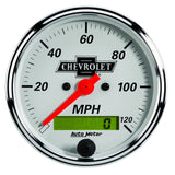 GAUGE, SPEEDO, 3 1/8", 120MPH, ELEC PROG W/ LCD ODO, CHEVROLET HERITAGE BOWTIE
