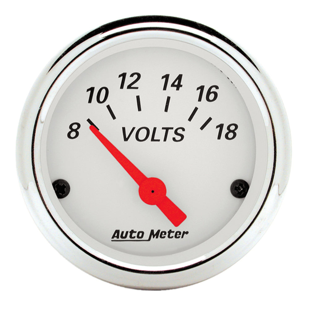 AutoMeter 2-1/16" Voltmeter, 8-18V, Arctic White