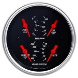 3-3/8" QUAD GAUGE, 100 PSI/100-250 F/8-18V/240-33 Ohm, DESIGNER BLACK
