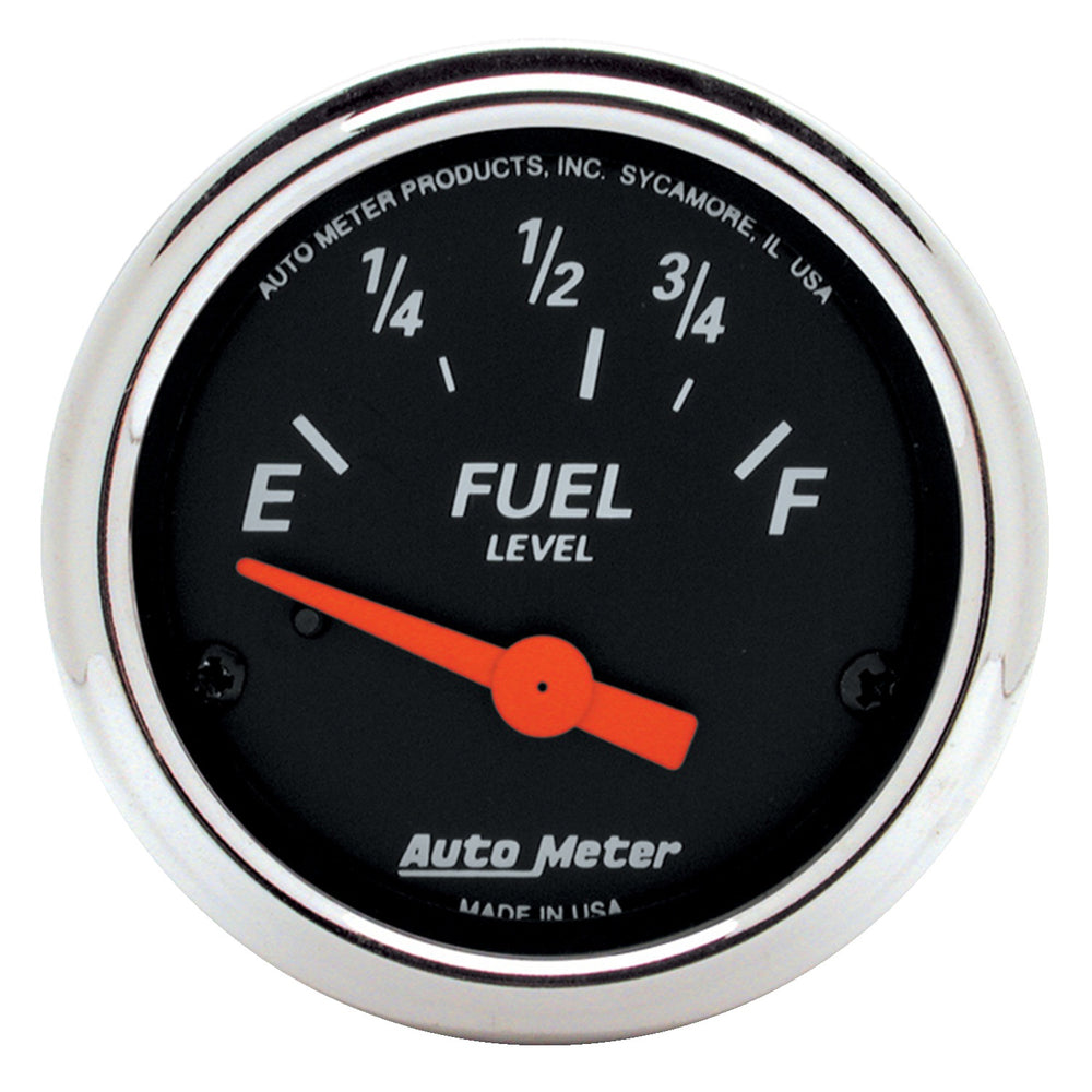 AutoMeter 2-1/16" Fuel Level, 73-10 Ohm, Designer Black