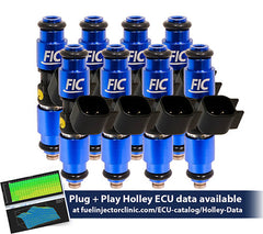 Ensemble d'injecteurs FIC Fuel Injector Clinic 1440cc (110 lbs/h à une pression de carburant OE de 58 PSI) pour Holley GM et FORD (haute impédance)