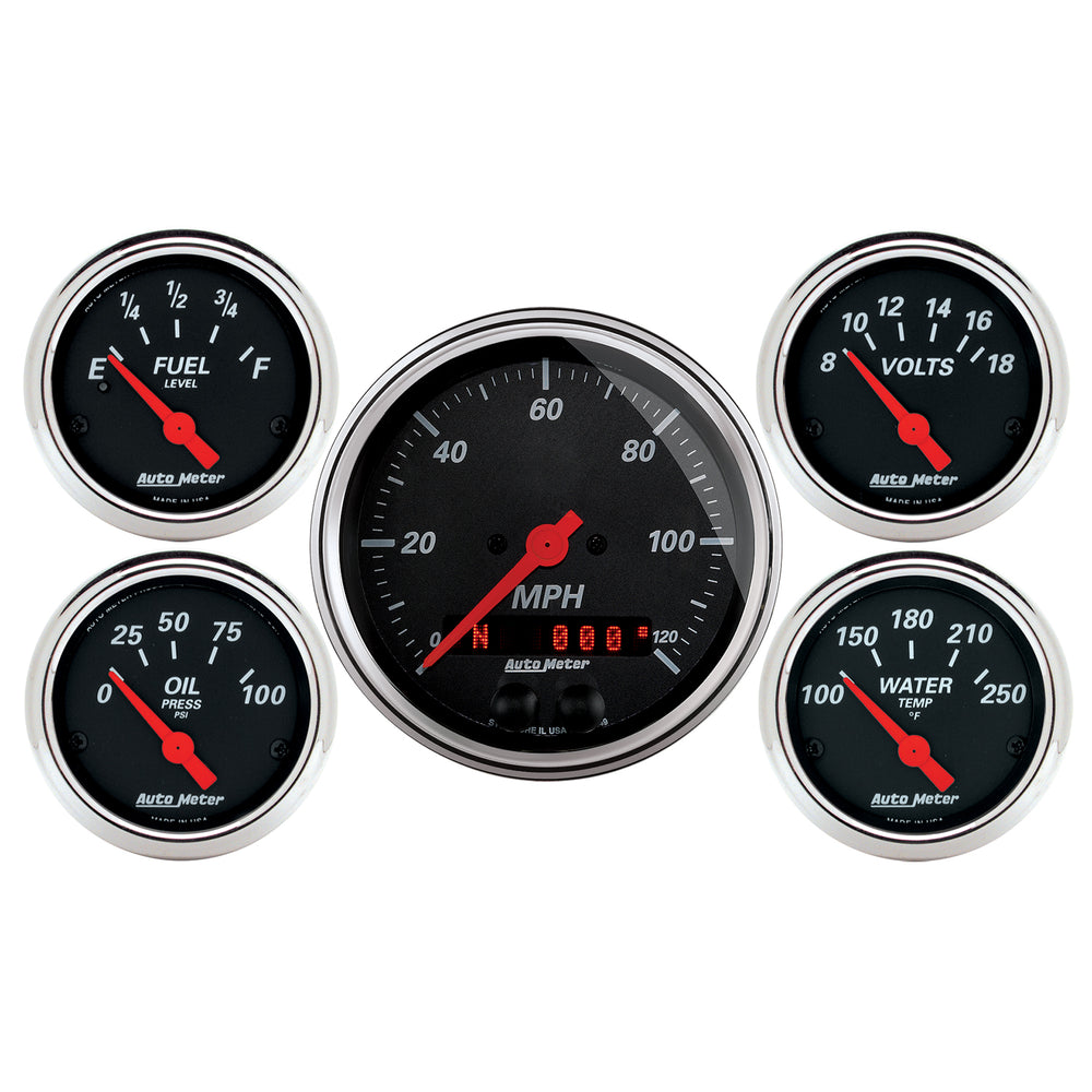 AutoMeter 5 PC. Gauge Kit, 3-3/8" & 2-1/16", GPS Speedometer, Designer Black
