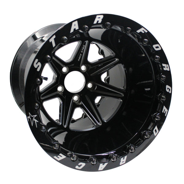 Race Star Roue 72 ValStar 15x8 / 5x4.75BC / 4.5BS / 3.072 po CB / noir avec accents usinés